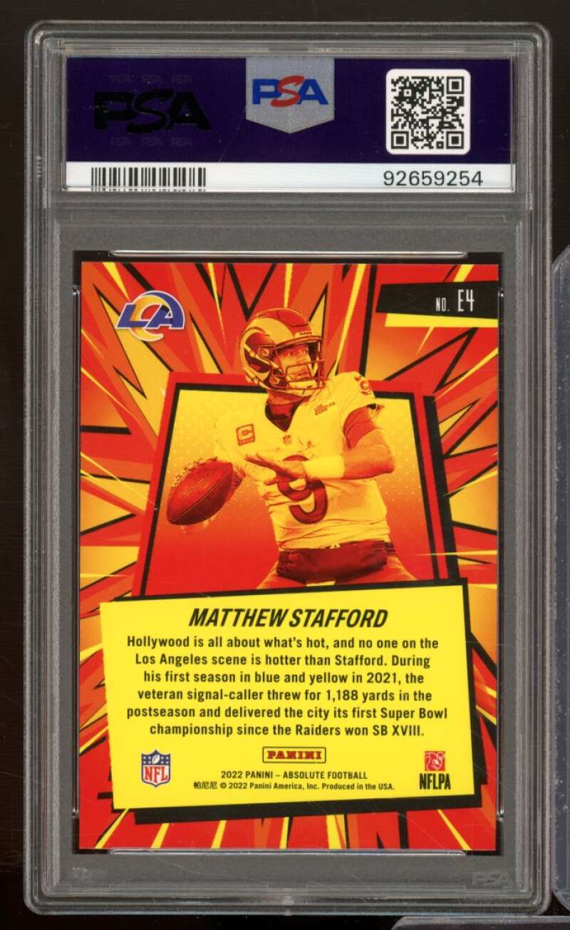 Matthew Stafford Card 2022 Absolute #E4 PSA 9 Image 2