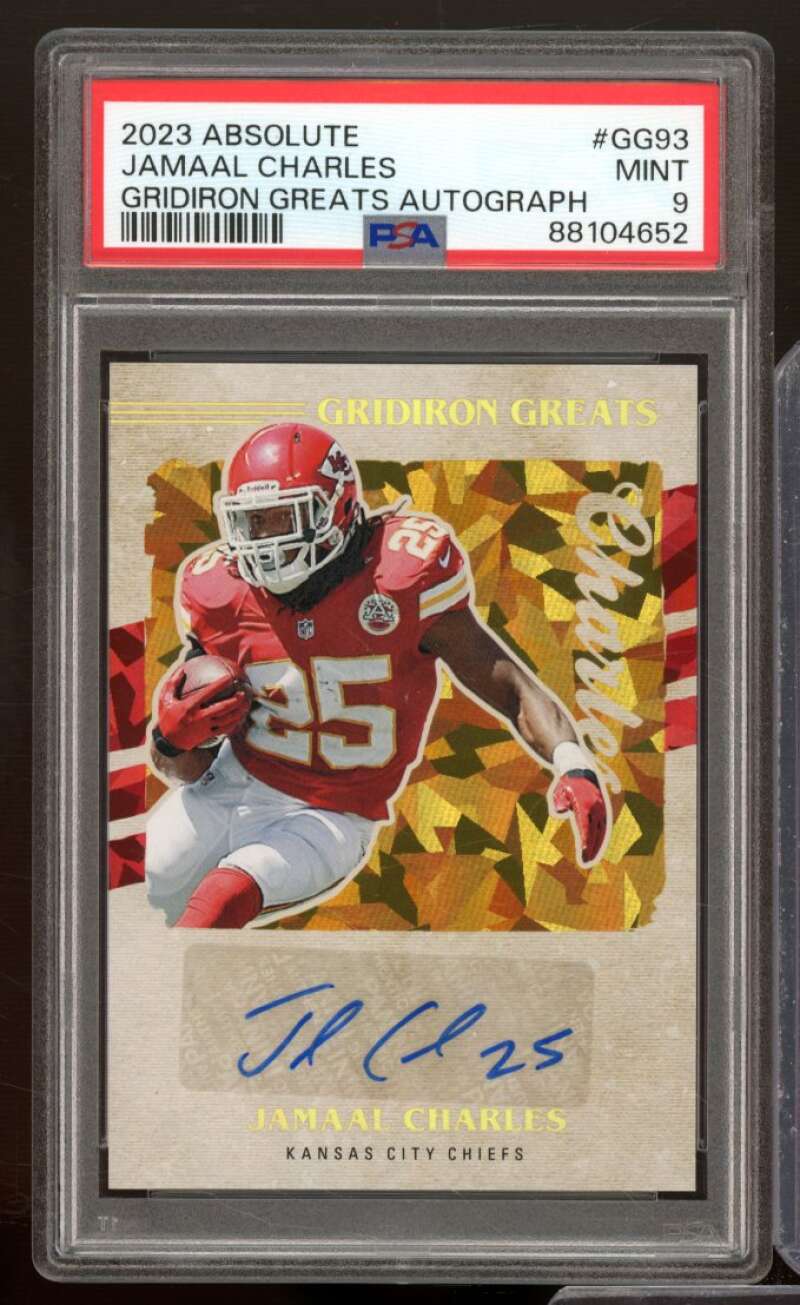 Jamaal Charles Card 2023 Absolute Gridiron Greats Autograph (pop 2) #GG93 PSA 9 Image 1