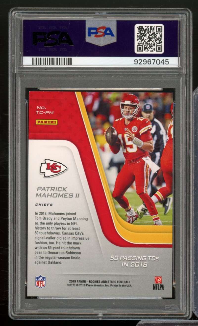 Patrick Mahomes 2019 Panini RS TD Club Purple (Ser #d 22/39) (pop 1) #TCPM PSA 9 Image 2