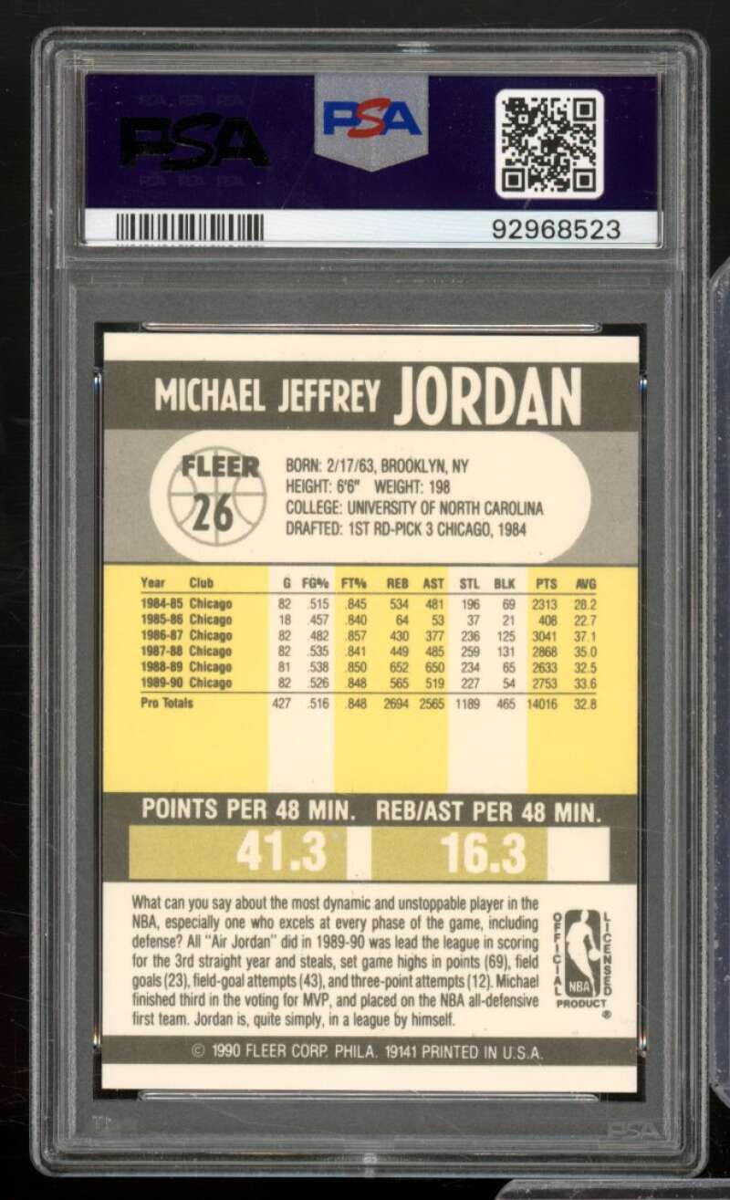 Michael Jordan Card 1990-91 Fleer #26 PSA 10 Image 2