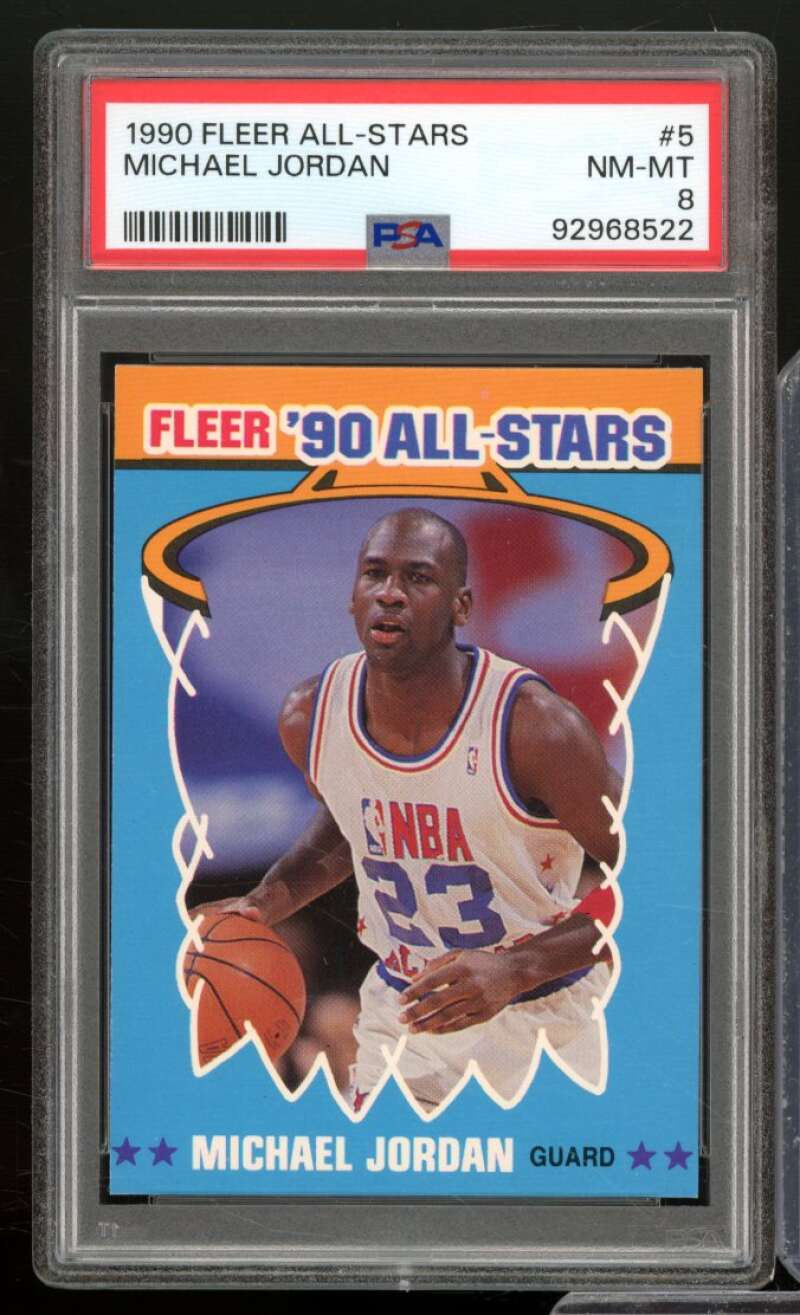 Michael Jordan Card 1990-91 Fleer All-Stars #5 PSA 8 Image 1