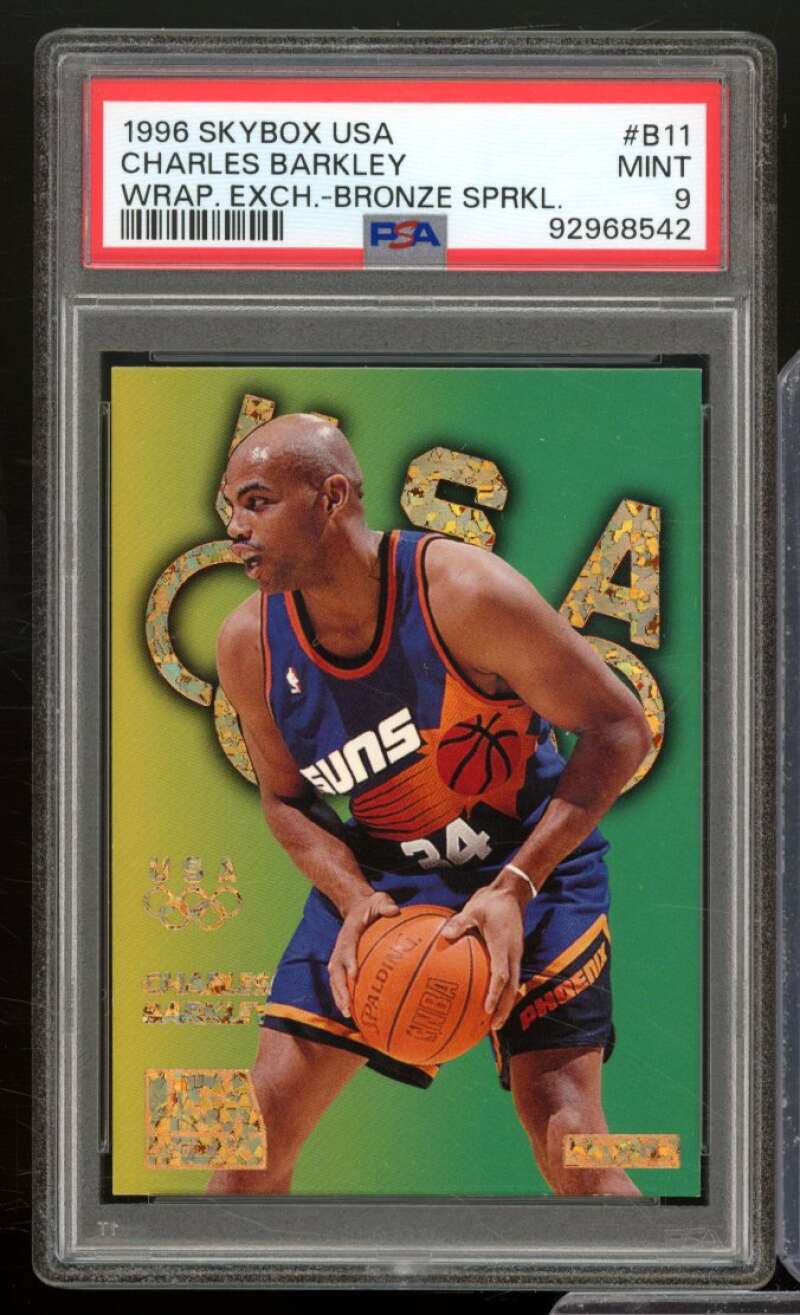 Charles Barkley 1996-97 Skybox USA Wrapper Exchange Bronze Sparkle #B11 PSA 9 Image 1