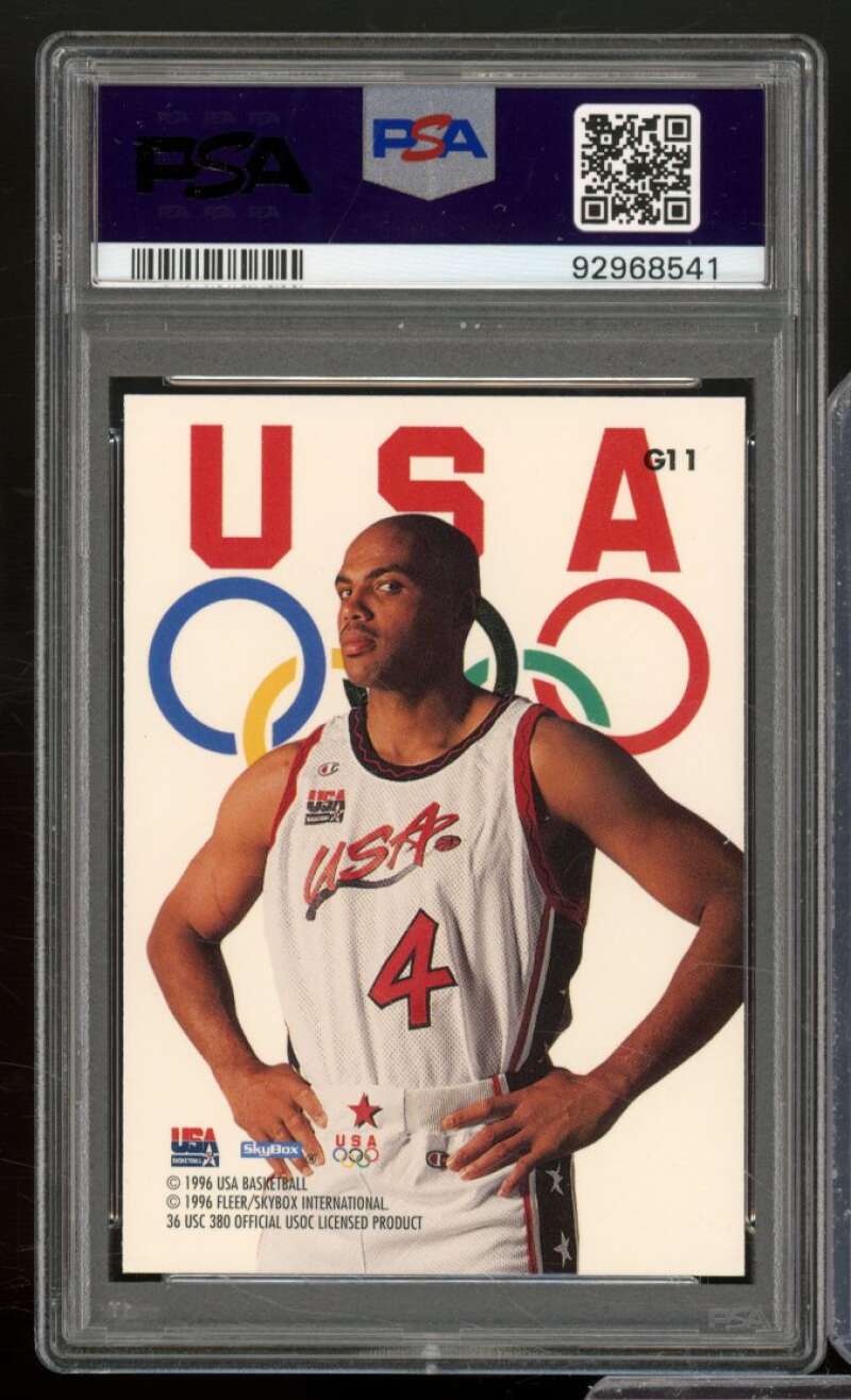 Charles Barkley Card 1996-97 Skybox USA Wrapper Exchange Gold Sparkle #G11 PSA 8 Image 2