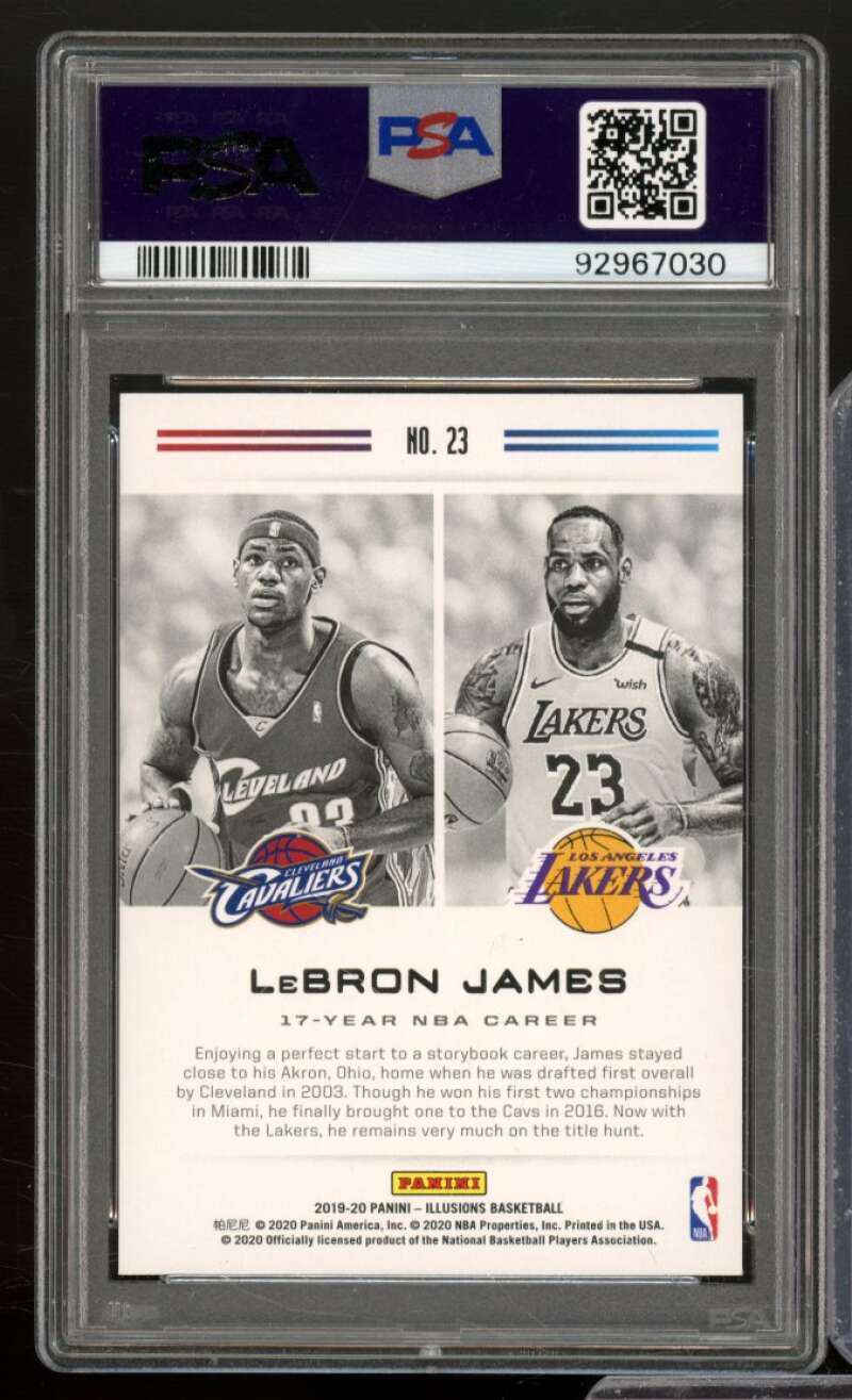 LeBron James Card 2019-20 Panini Illusions Career Lineage #23 PSA 10 Image 2