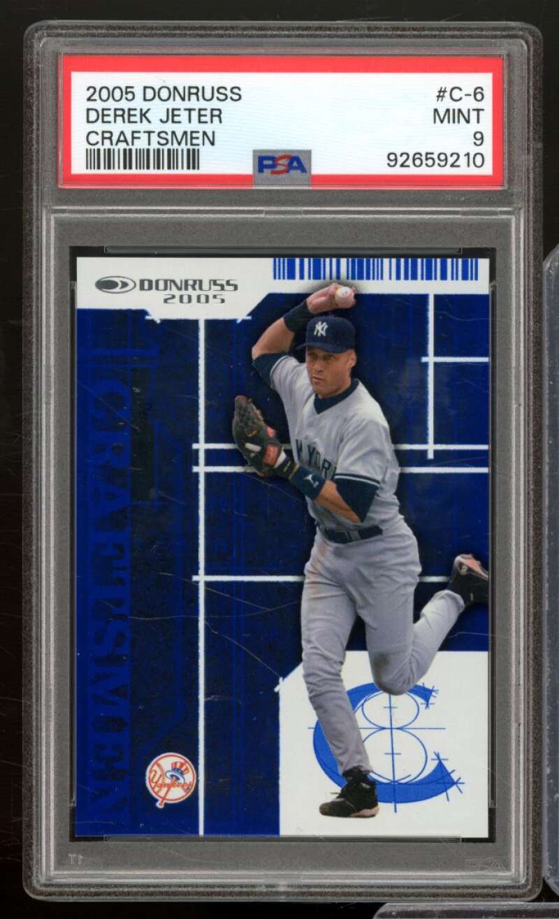 Derek Jeter Card 2005 Donruss Craftsmen (pop 8) #C-6 PSA 9 Image 1