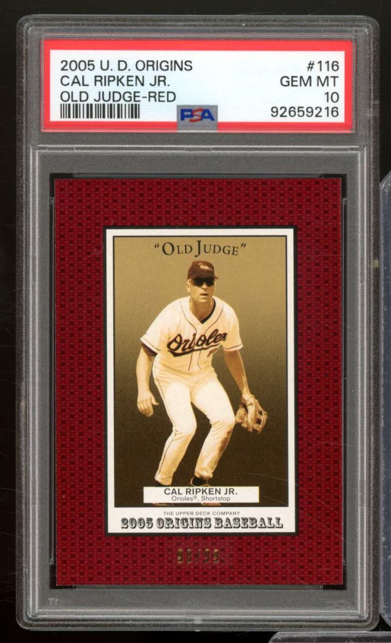 Cal Ripken Jr. Card 2005 Origins Old Judge-Red (pop 1) #116 PSA 10 Image 1