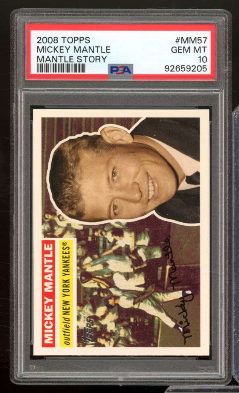 Mickey Mantle Card 2008 Topps Mantle Story (pop 13) #MM57 PSA 10 Image 1