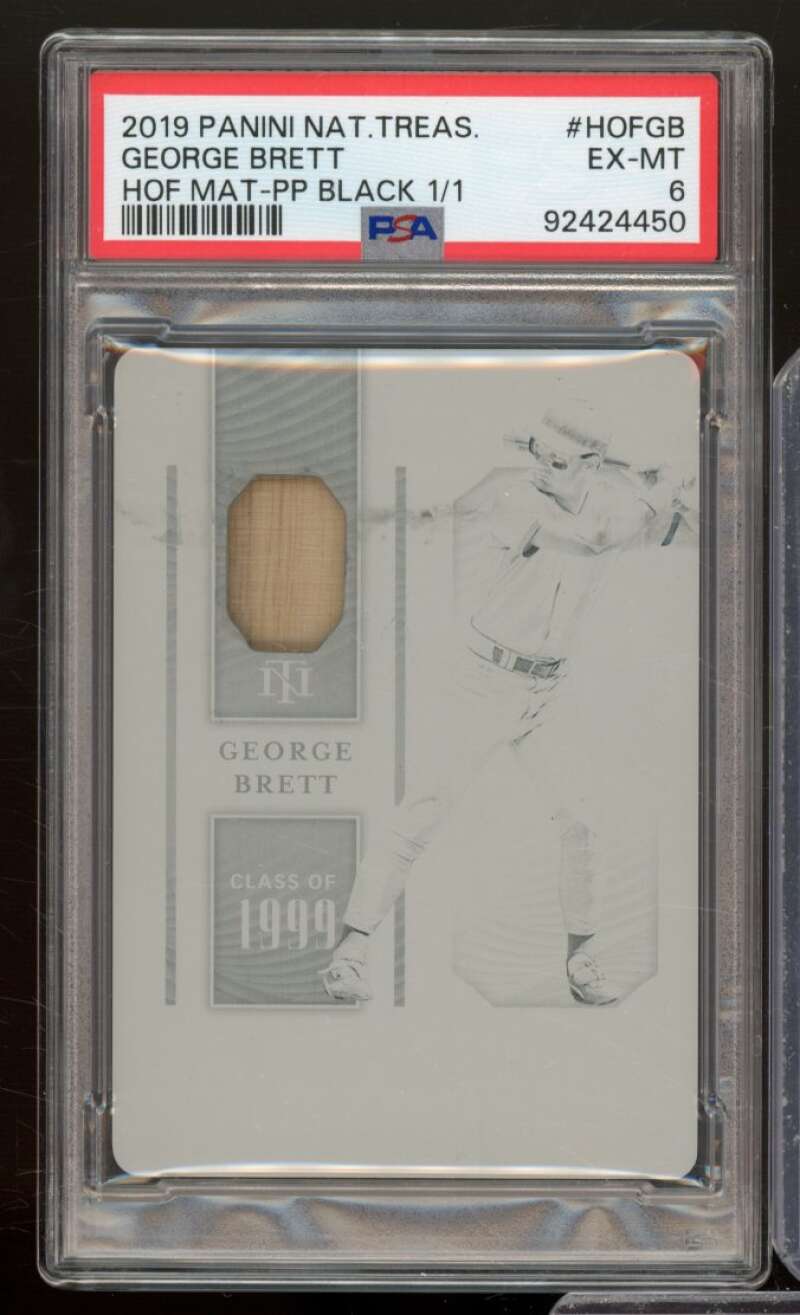 George Brett 2019 Panini National Treasures HOF PP Black (1 of 1) #HOFGB PSA 6 Image 1