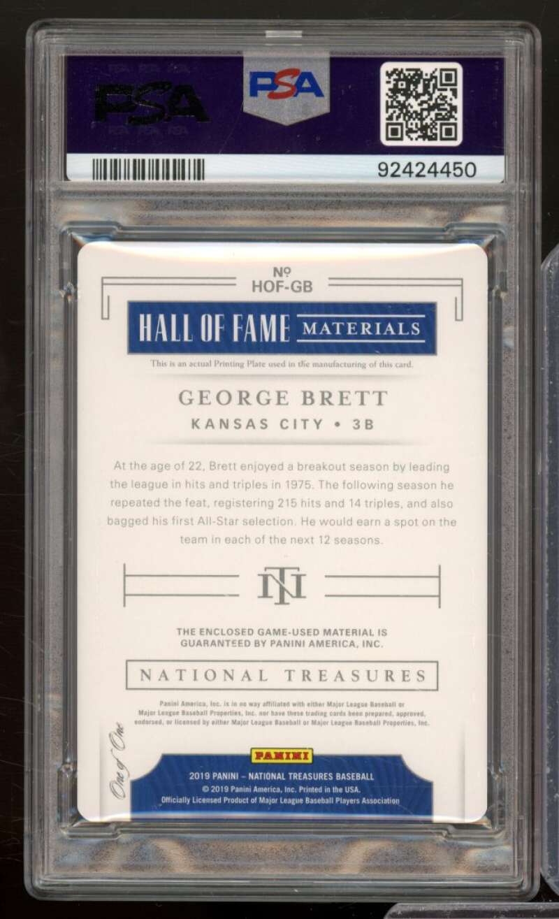 George Brett 2019 Panini National Treasures HOF PP Black (1 of 1) #HOFGB PSA 6 Image 2