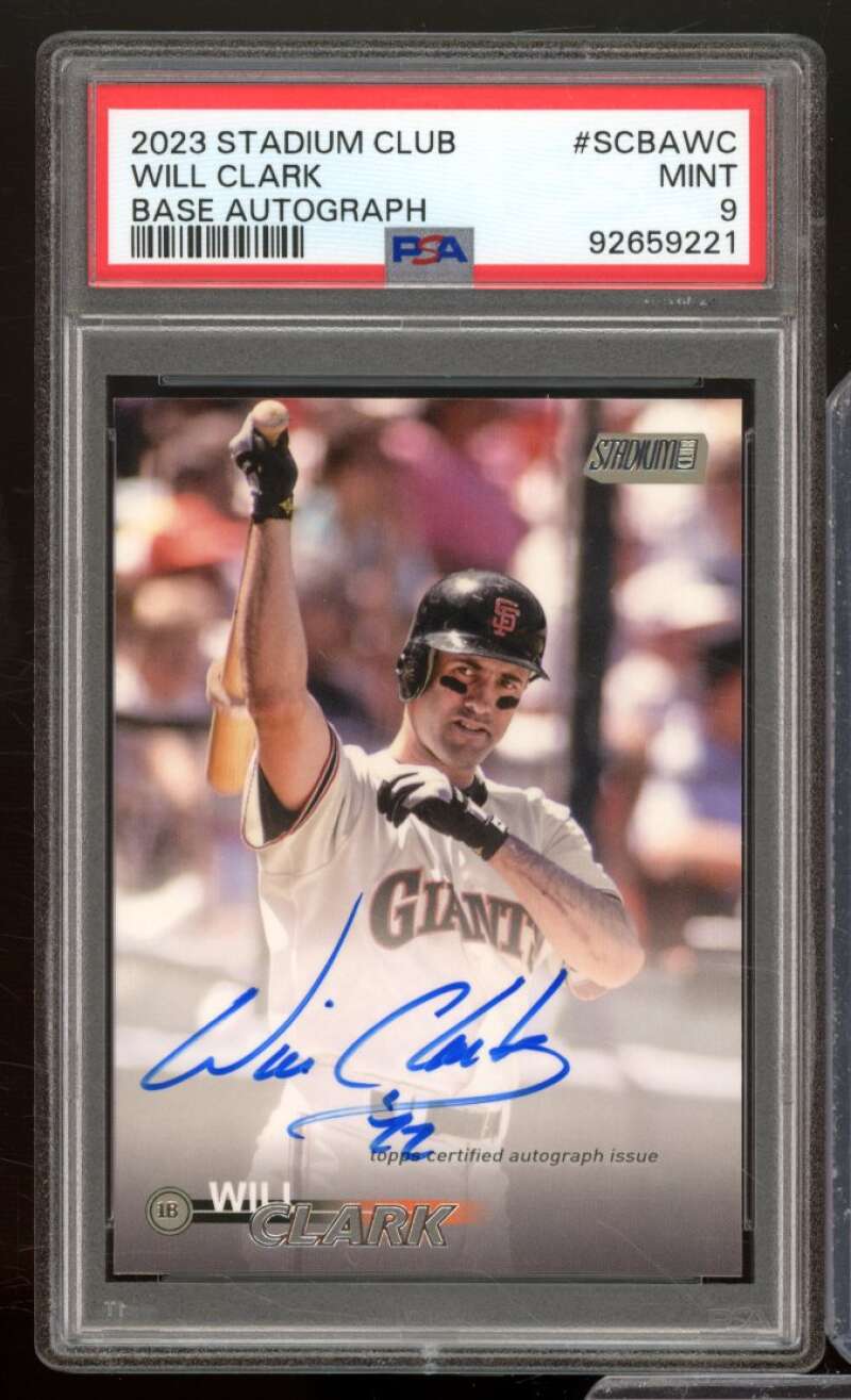 Will Clark Card 2023 Stadium Club Base Autograph (pop 2) #SCBAWC PSA 9 Image 1