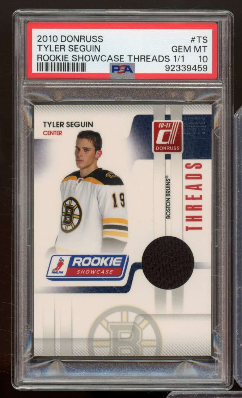 Tyler Seguin Rookie 2010-11 Donruss Rookie Showcase Threads (1 of 1) #TS PSA 10 Image 1