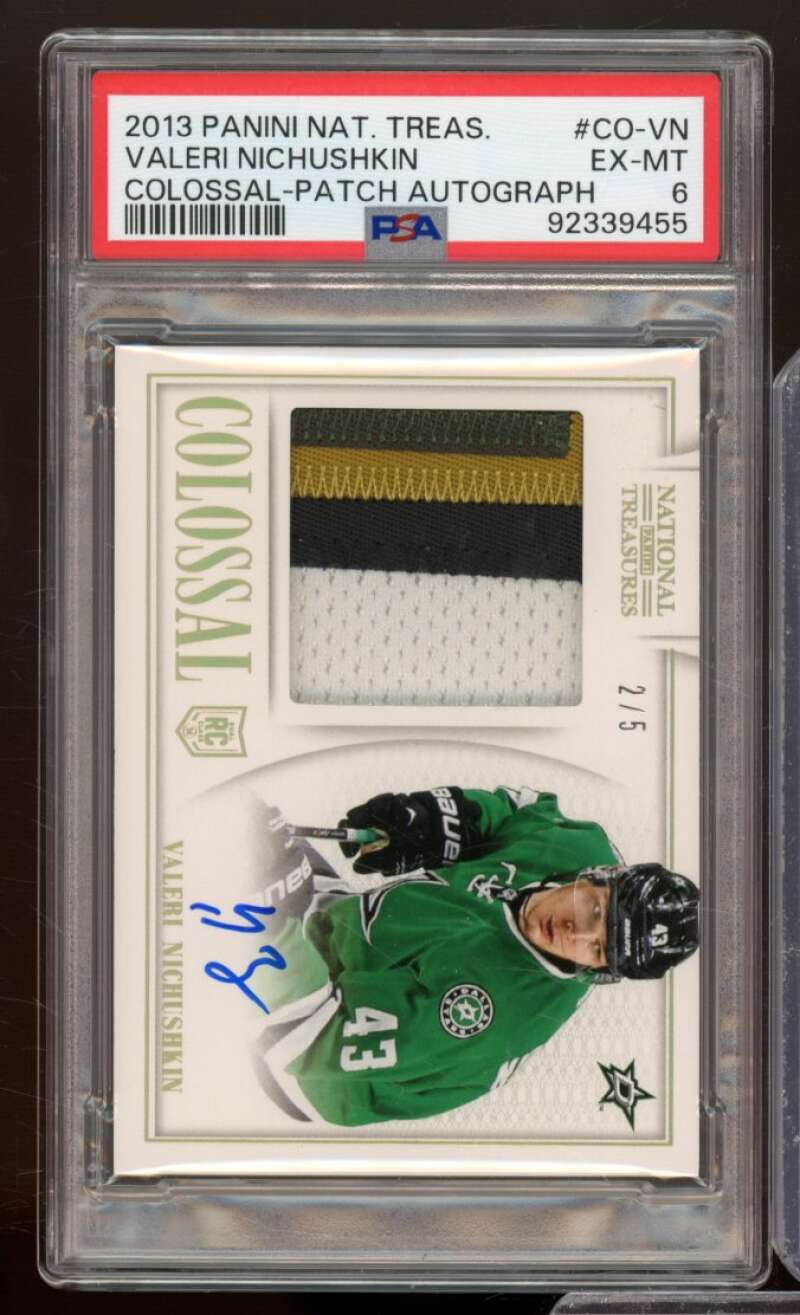 Valeri Nichushkin Rookie 2013-14 National Treasures Colossal Auto (2/5) PSA 6 Image 1