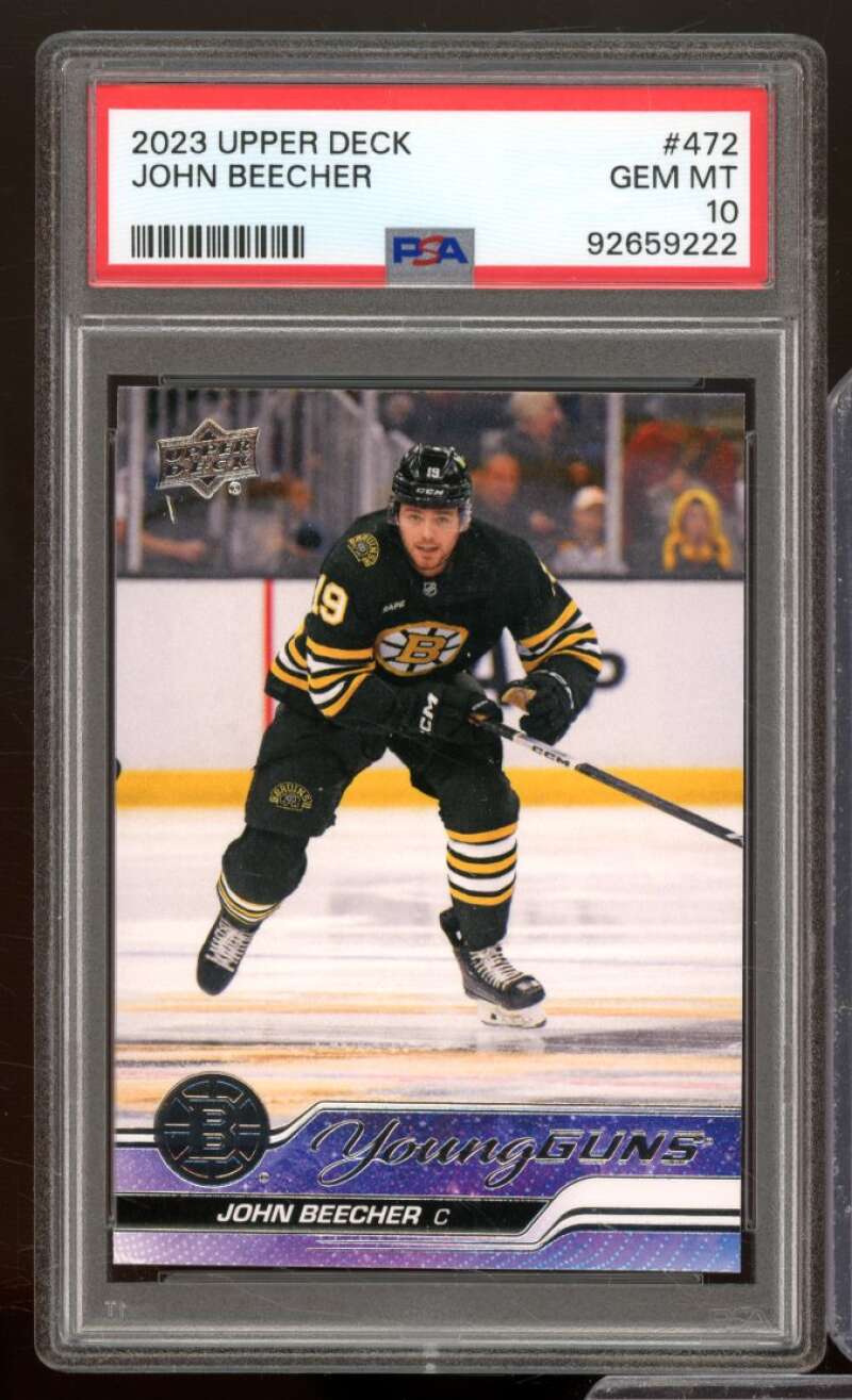 John Beecher Rookie Card 2023-24 Upper Deck #472 PSA 10 Image 1