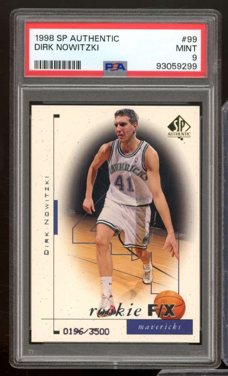 Dirk Nowitzki Rookie Card 1998-99 SP Authentic #99 PSA 9 Image 1