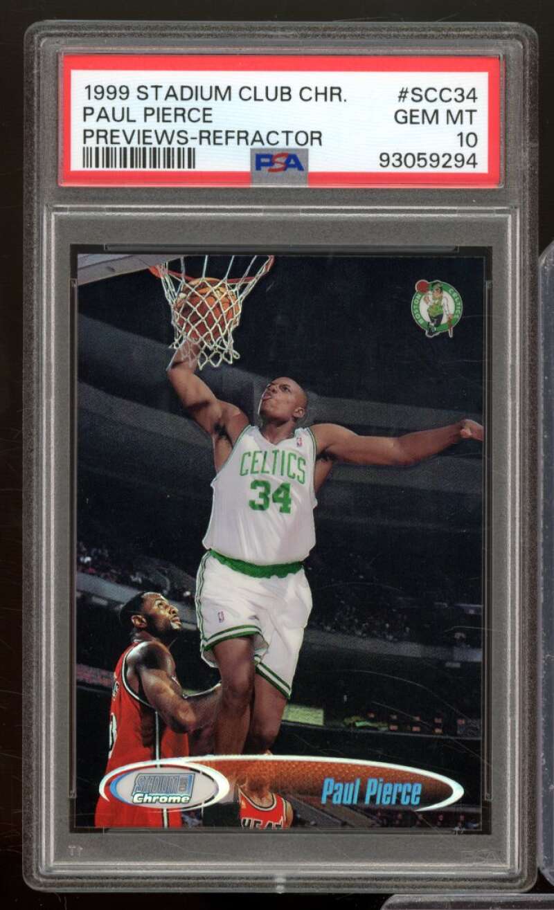 Paul Pierce Rookie 1998-99 Stadium Club Chrome Refractor (pop 10) #SCC34 PSA 10 Image 1