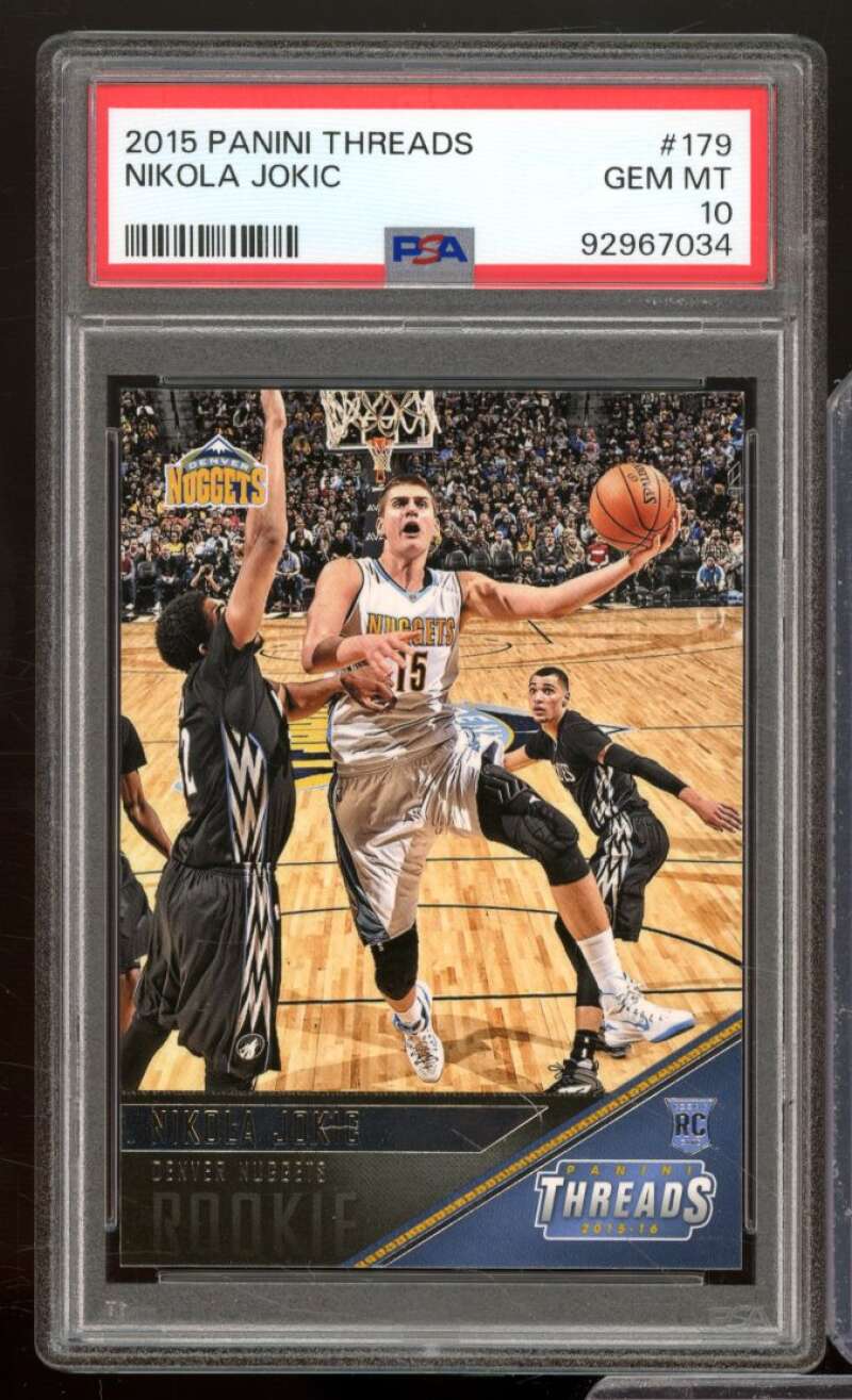 Nikola Jokic Rookie Card 2015-16 Panini Threads (pop 10) #179 PSA 10 Image 1