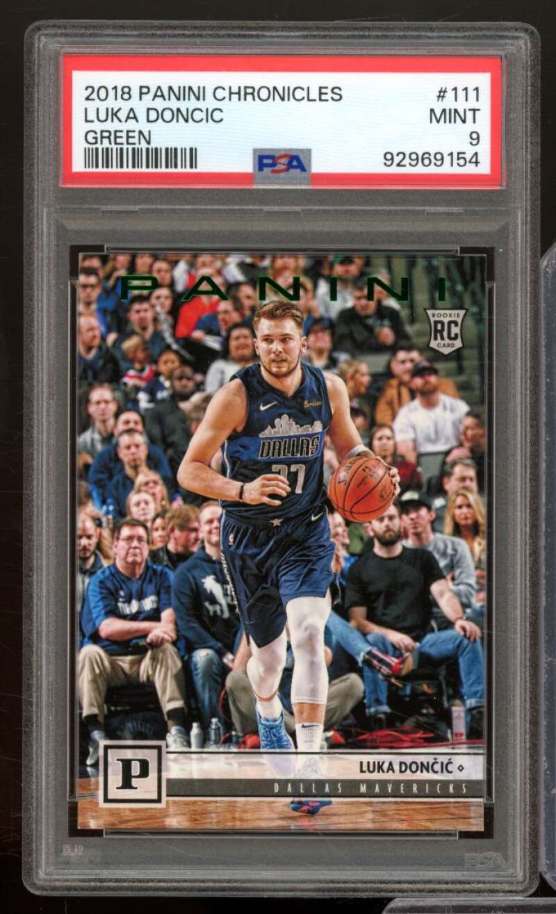 Luka Doncic Rookie Card 2018-19 Panini Chronicles Green #111 PSA 9 Image 1