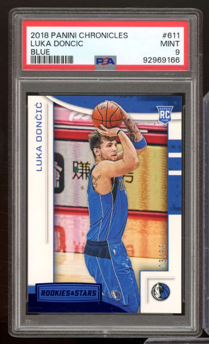 Luka Doncic Rookie Card 2018-19 Panini Chronicles Blue (pop 10) #611 PSA 9 Image 1