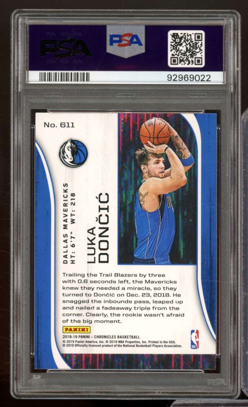 Luka Doncic Rookie Card 2018-19 Panini Chronicles #611 PSA 10 Image 2