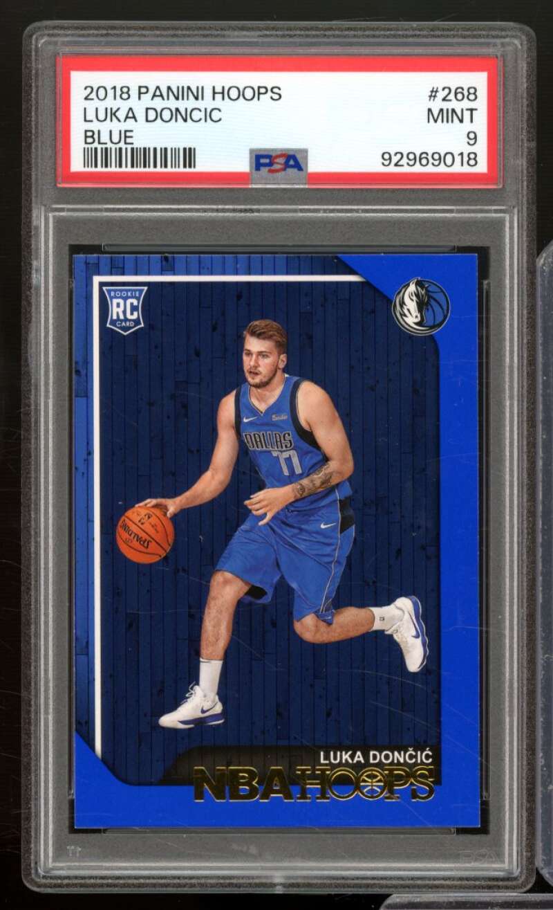 Luka Doncic Rookie Card 2018-19 Panini Hoops Blue #268 PSA 9 Image 1