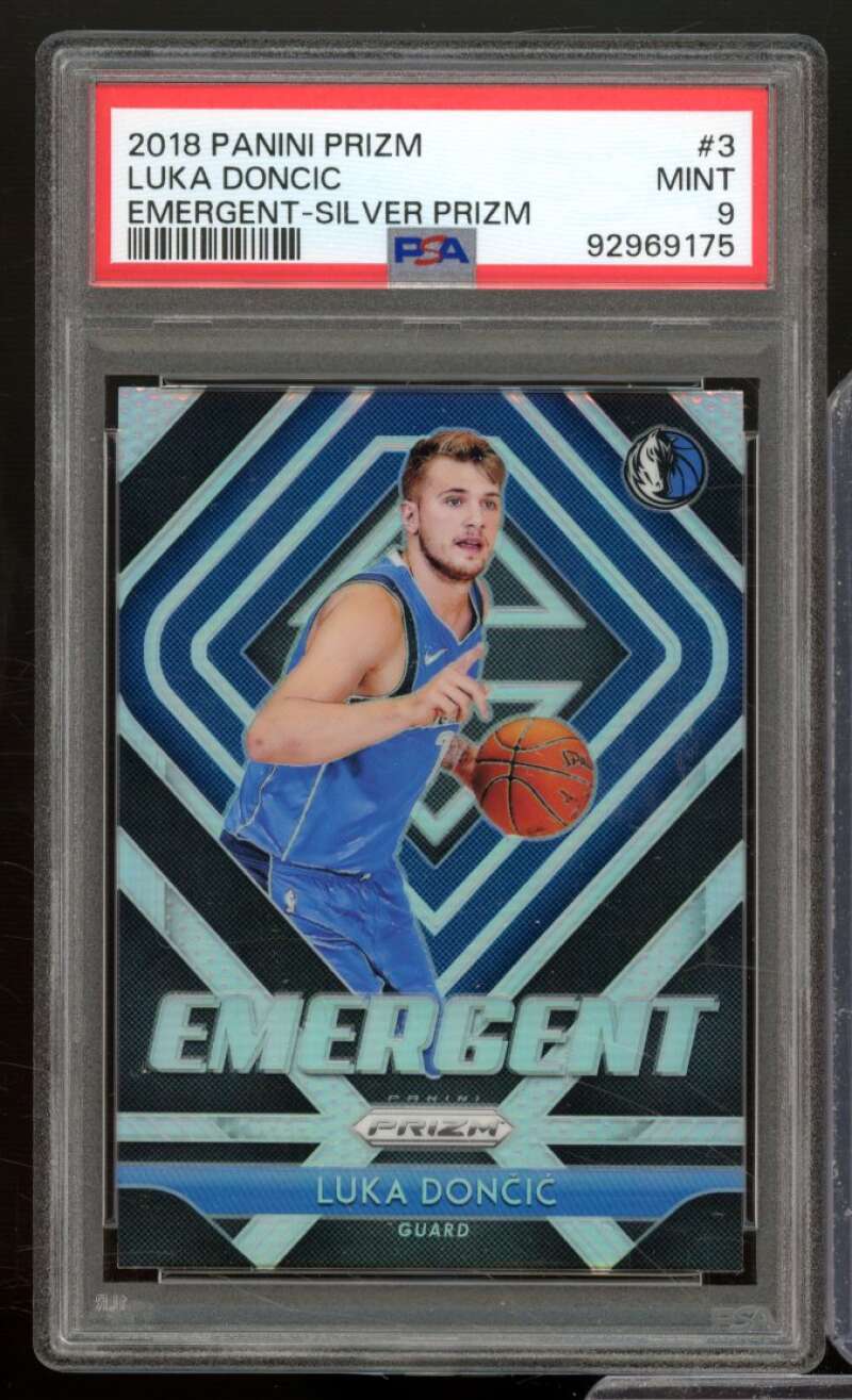 Luka Doncic Rookie Card 2018-19 Panini Prizm Emergent Silver Prizm #3 PSA 9 Image 1