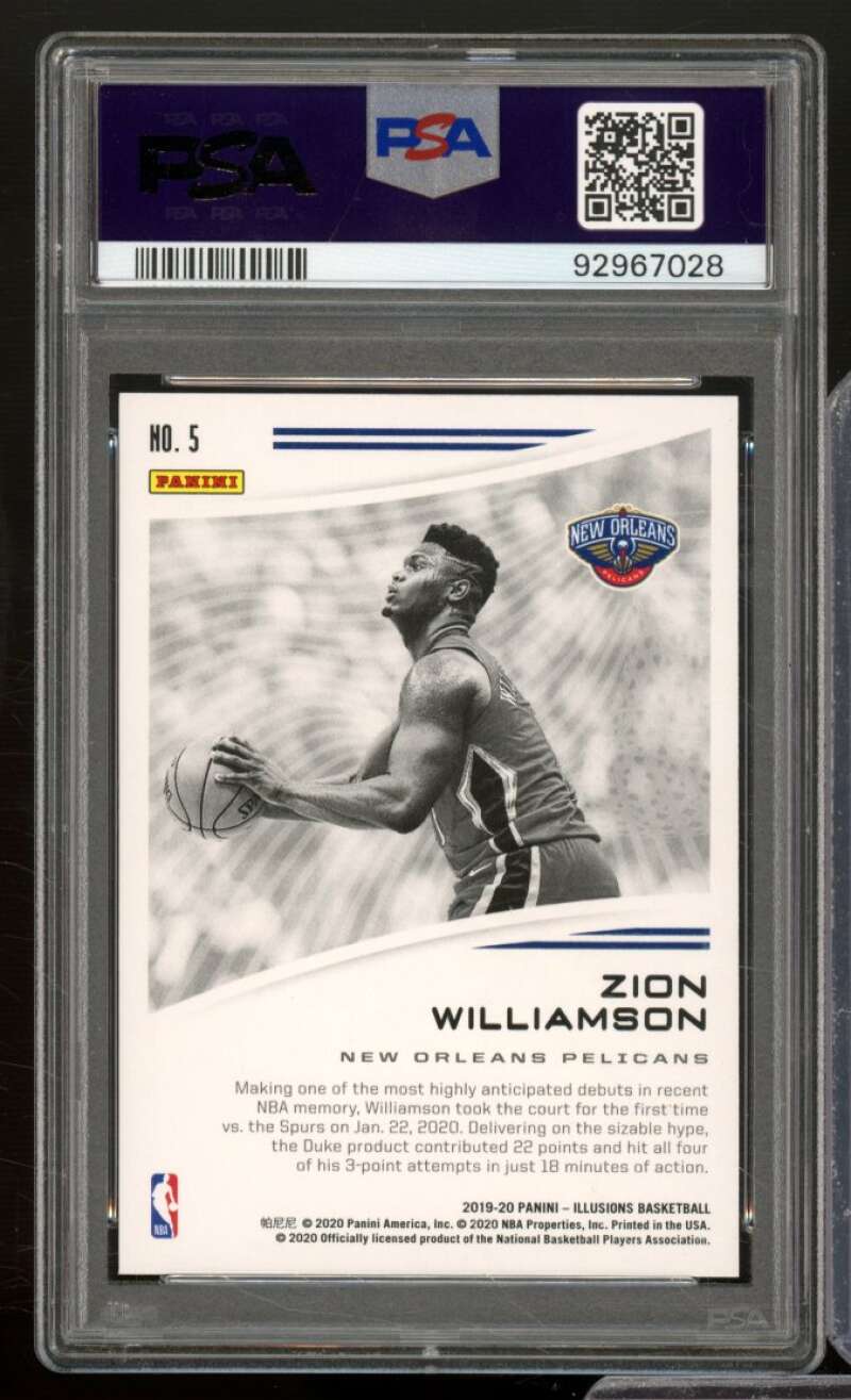 Zion Williamson Card 2019-20 Panini Illusions #5 PSA 10 Image 2