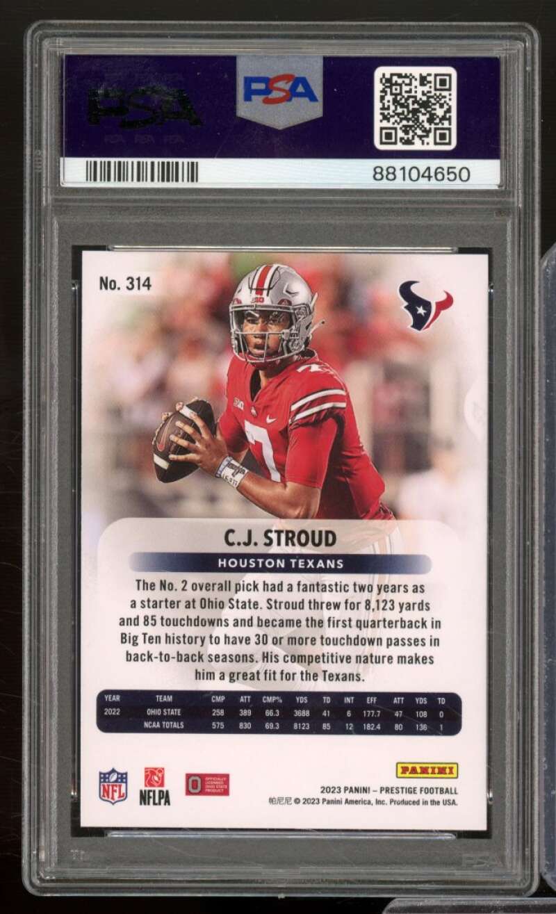 C.J. Stroud Rookie Card 2023 Prestige #314 PSA 10 Image 2