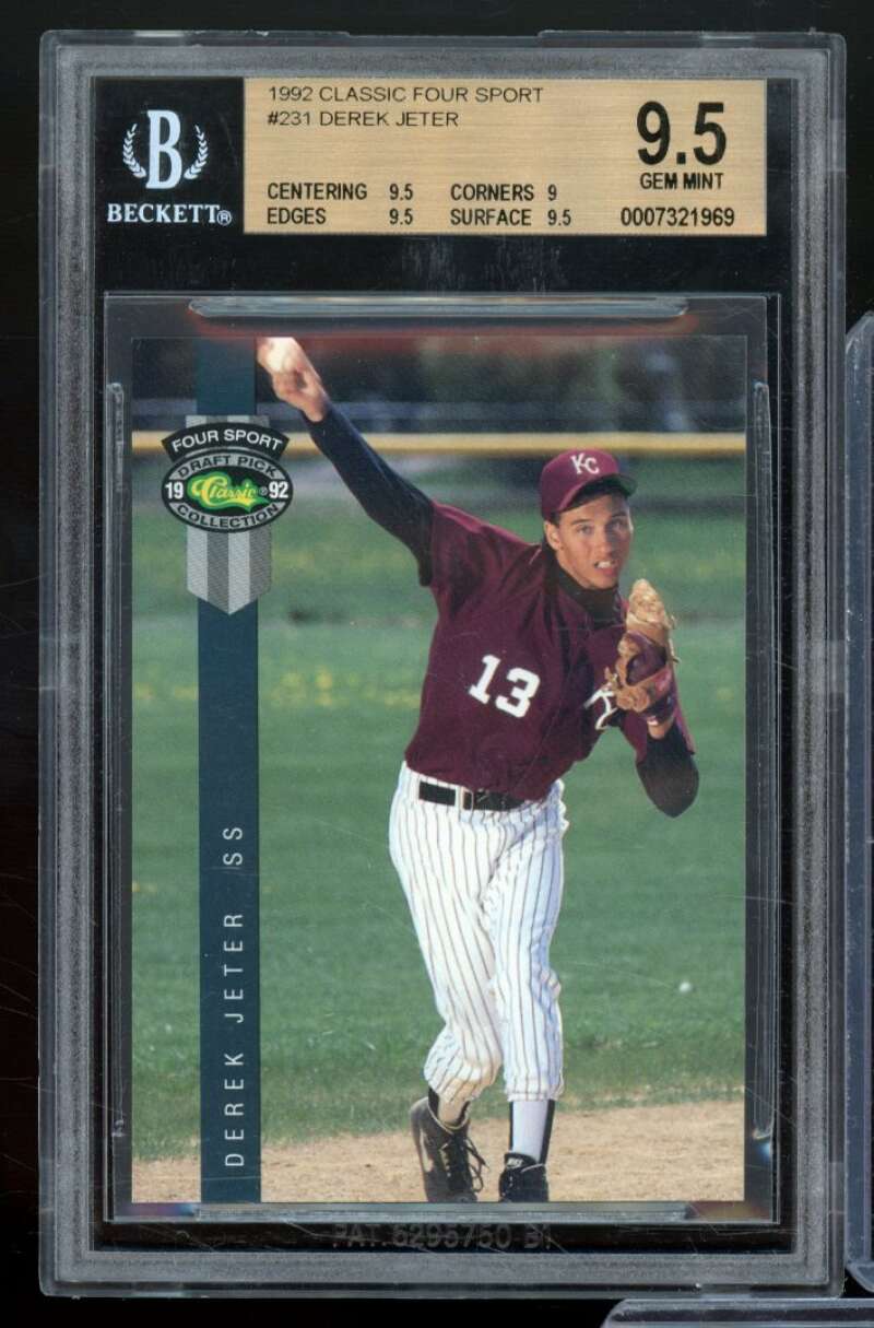 Derek Jeter Rookie Card 1992 Classic Four Sport #231 BGS 9.5 Image 1