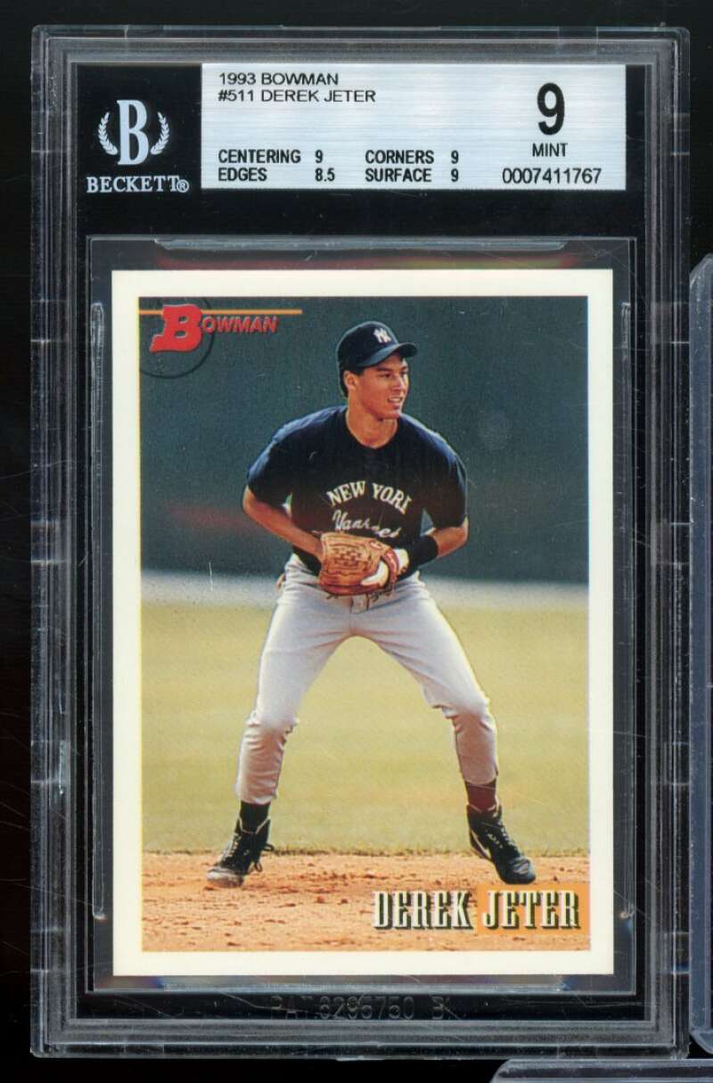 Derek Jeter Rookie Card 1993 Bowman #511 BGS 9 Image 1