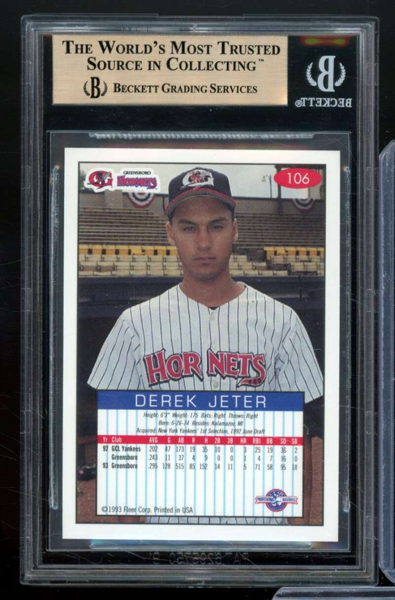 Derek Jeter Rookie Card 1993-94 Excel #106 BGS 9.5 Image 2