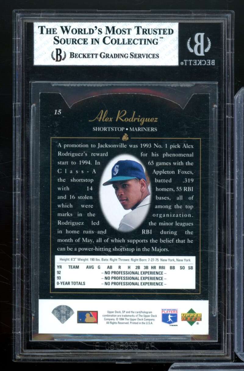 Alex Rodriguez Rookie Card 1994 SP Die Cuts #15 BGS 8 Image 2