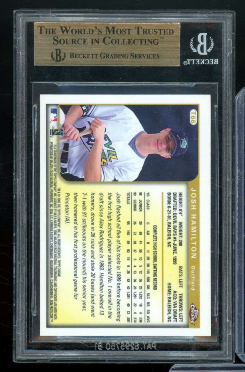 Josh Hamilton Rookie Card 1999 Topps Traded Chrome #T66 BGS 9.5 Image 2