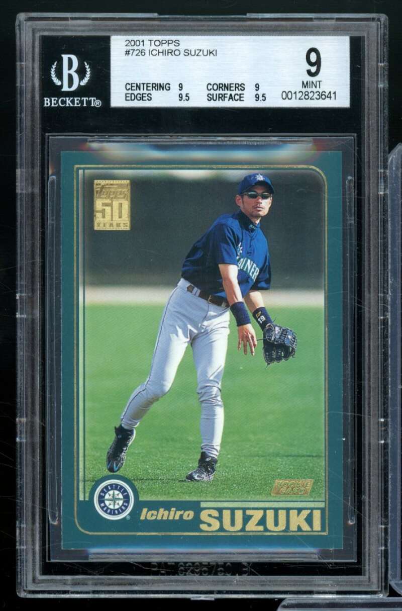 Ichiro Suzuki Rookie Card 2001 Topps #726 BGS 9 Image 1