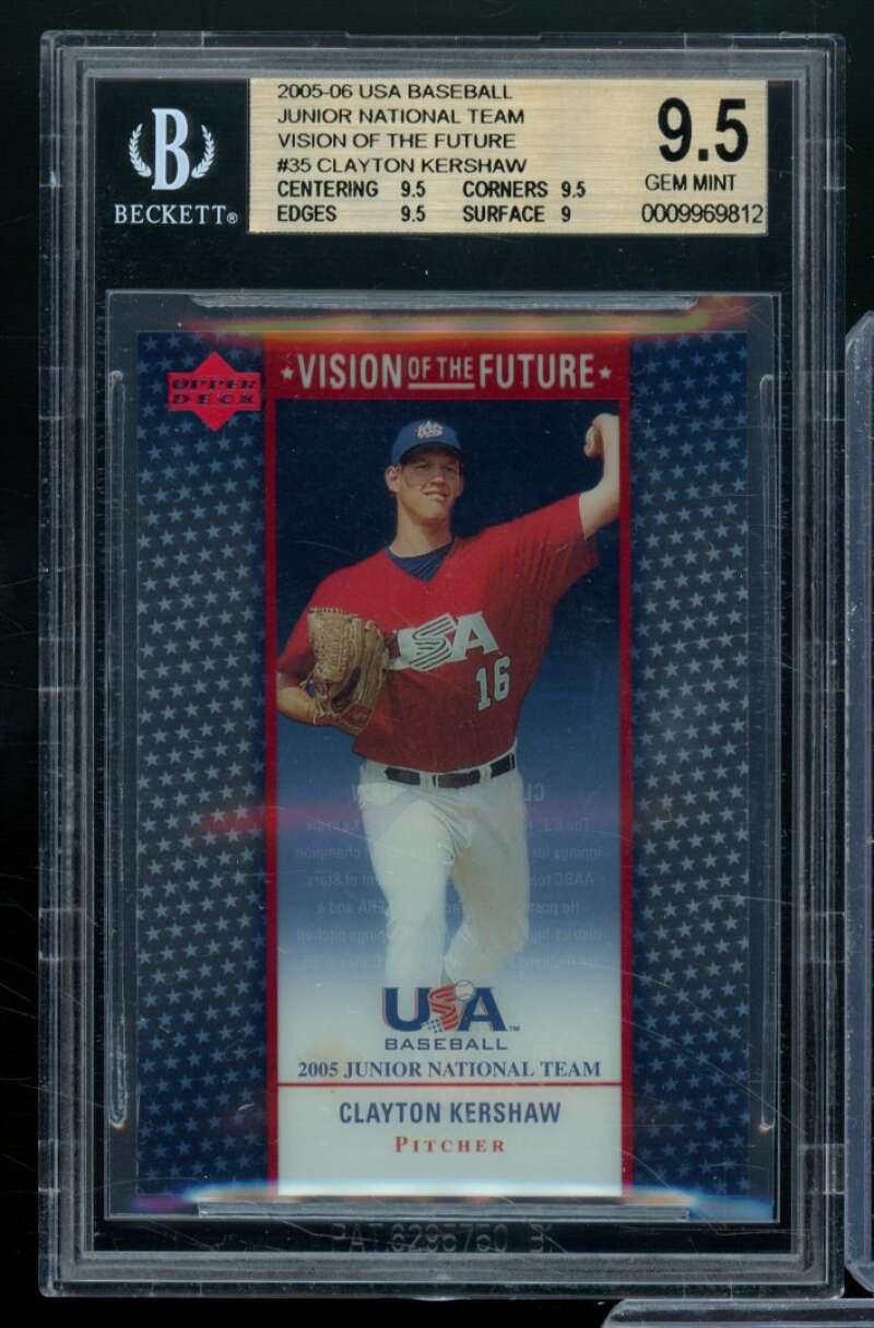 Clayton Kershaw Rookie 2005 UD Junior National Team Vision Future #35 BGS 9.5 Image 1