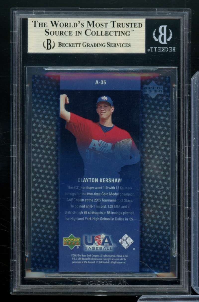 Clayton Kershaw Rookie 2005 UD Junior National Team Vision Future #35 BGS 9.5 Image 2