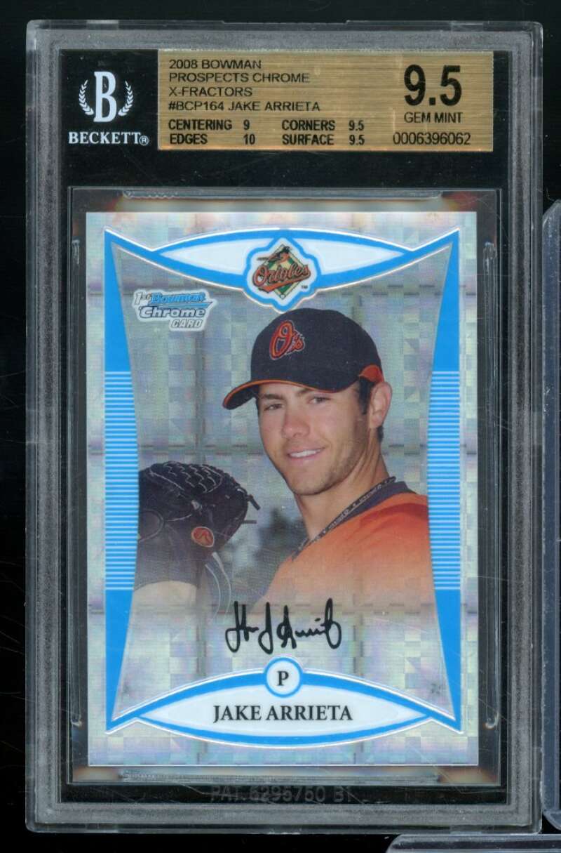 Jake Arrieta Rookie Card 2008 Bowman Chrome Prospects X-Fractors #Bcp164 BGS 9.5 Image 1