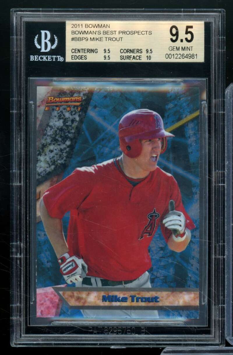 Mike Trout Rookie Card 2011 Bowman Bowman's Best Prospects #BBP9 BGS 9.5 Image 1