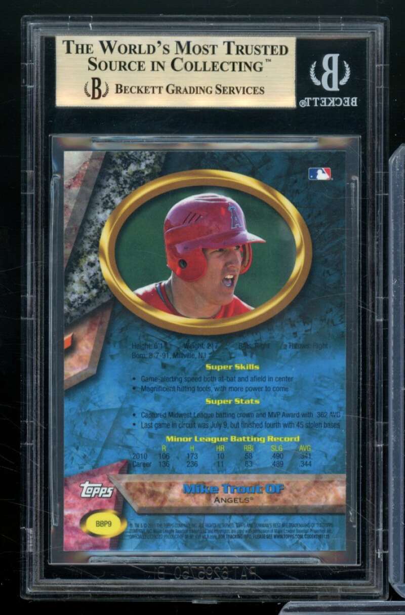 Mike Trout Rookie Card 2011 Bowman Bowman's Best Prospects #BBP9 BGS 9.5 Image 2