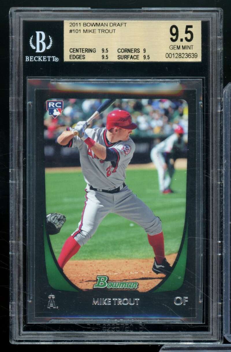 Mike Trout Rookie Card 2011 Bowman Draft #101 BGS 9.5 Image 1