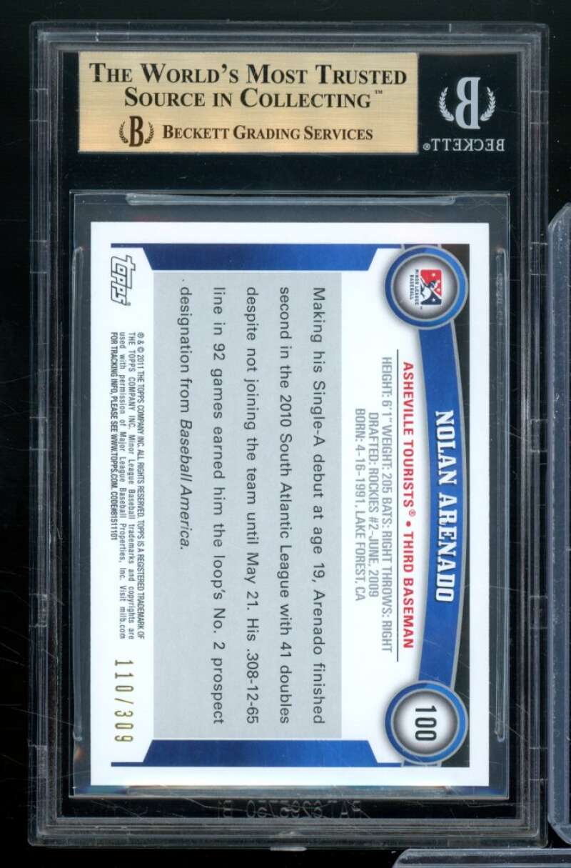 Nolan Arenado Card 2011 Topps Pro Debut Blue #100 BGS 9.5 Image 2