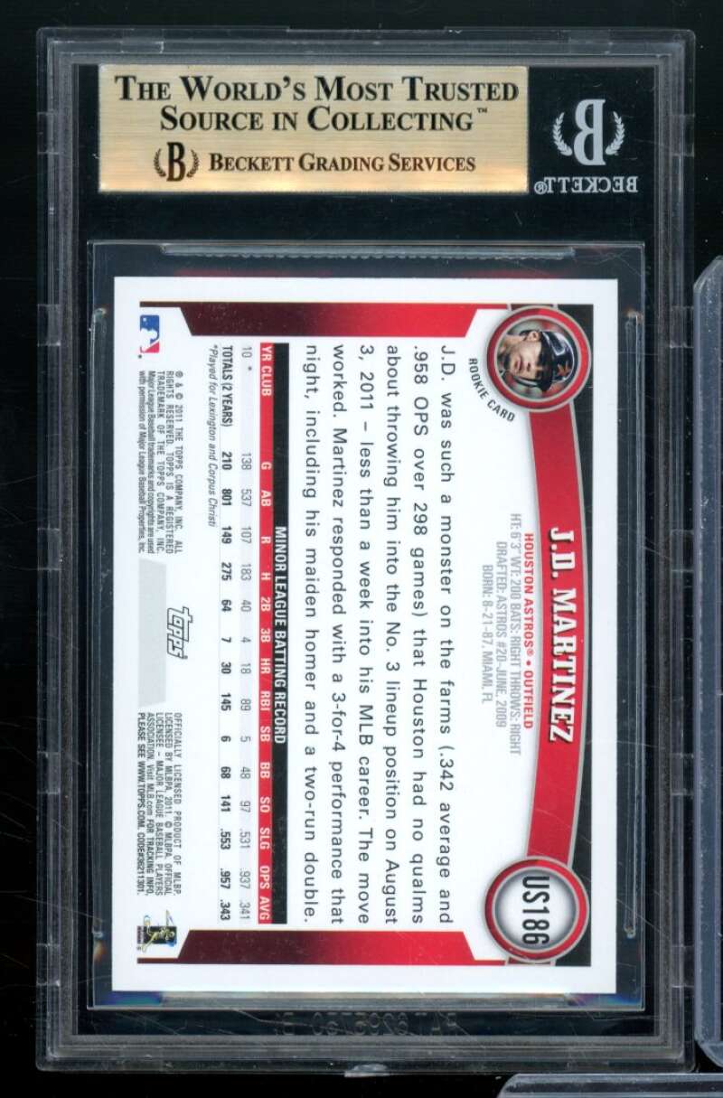 J.D. Martinez Rookie Card 2011 Topps Update Diamond Anniversary #US186 BGS 9.5 Image 2