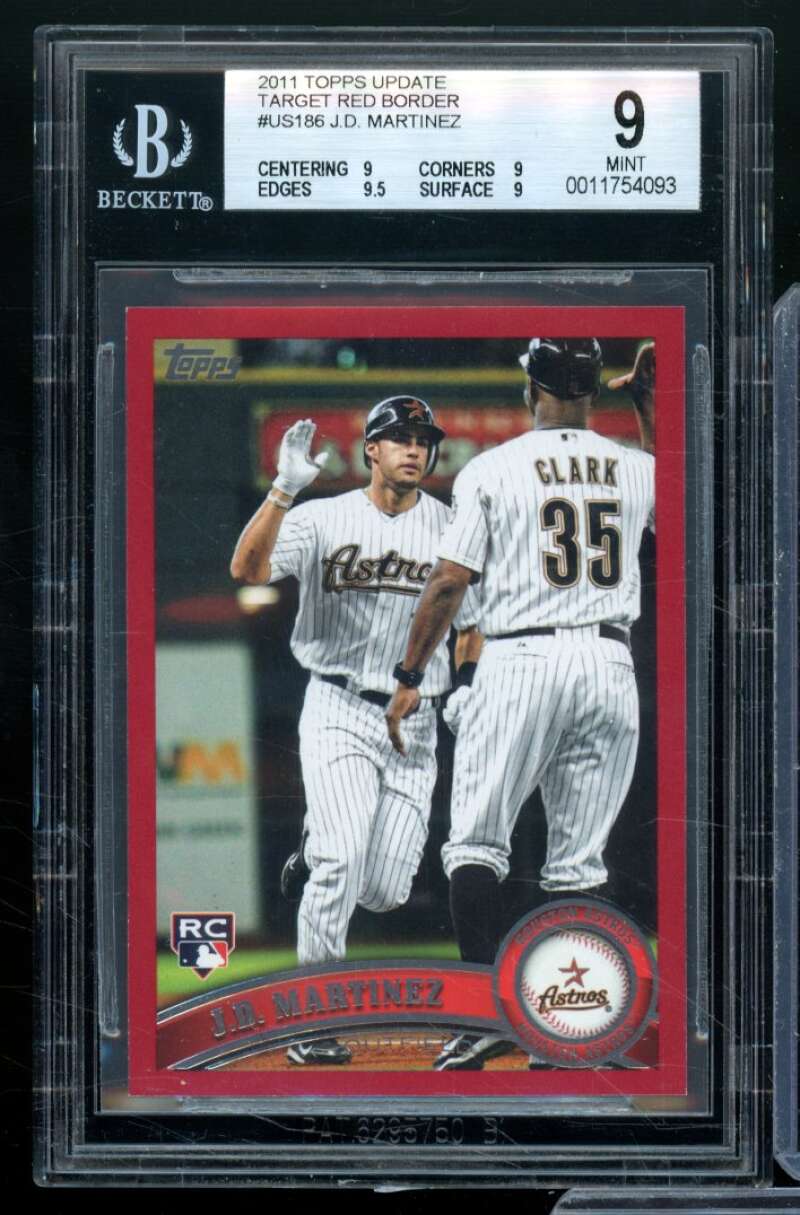 J.D. Martinez Rookie Card 2011 Topps Update Target Red Border #US186 BGS 9 Image 1