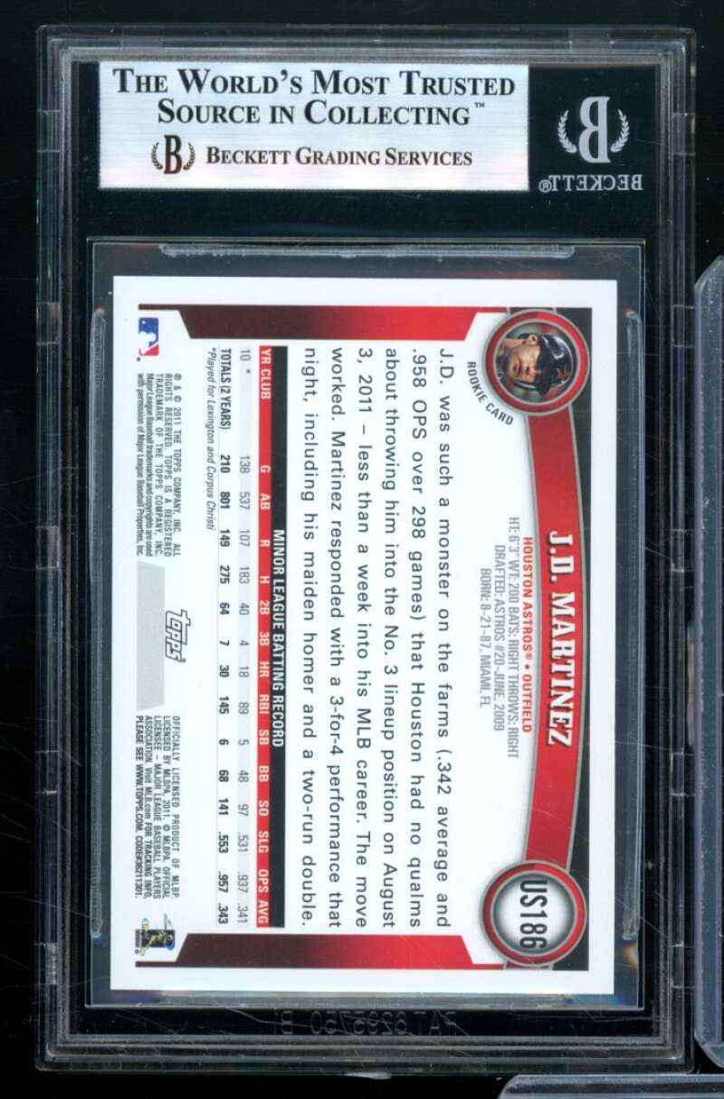 J.D. Martinez Rookie Card 2011 Topps Update Target Red Border #US186 BGS 9 Image 2