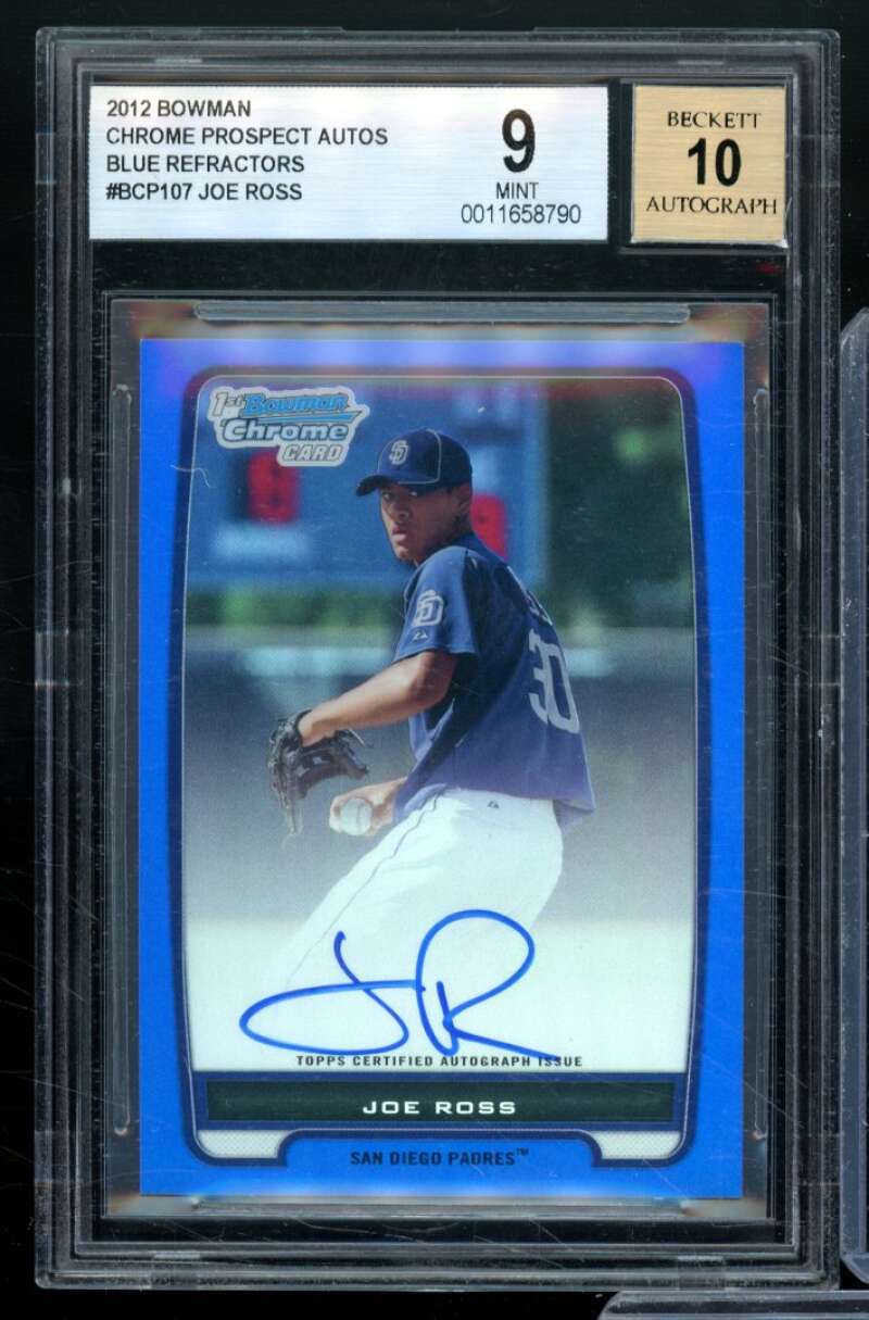 Joe Ross Rookie 2012 Bowman Chrome Prospect Autos Blue Refractors #BCP107 BGS 9 Image 1