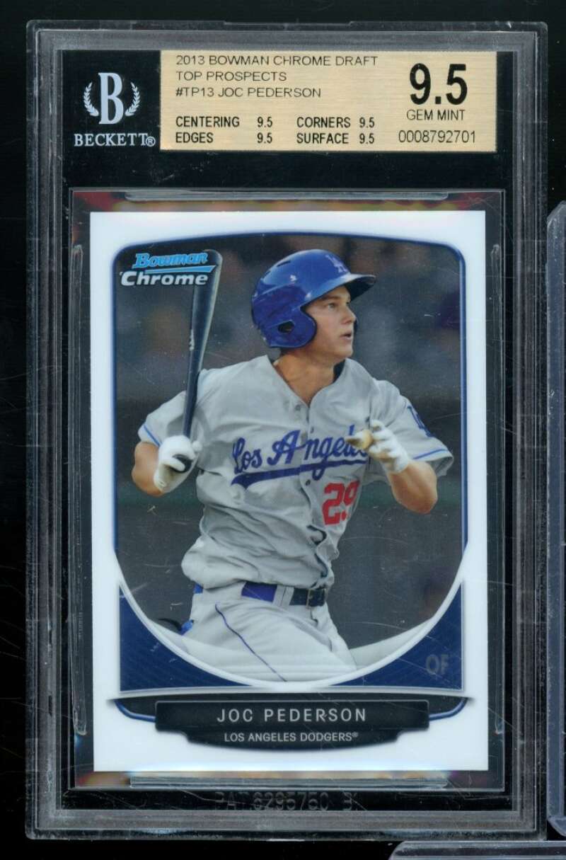 Joc Pederson Rookie Card 2013 Bowman Chrome Draft Top Prospects #TP13 BGS 9.5 Image 1