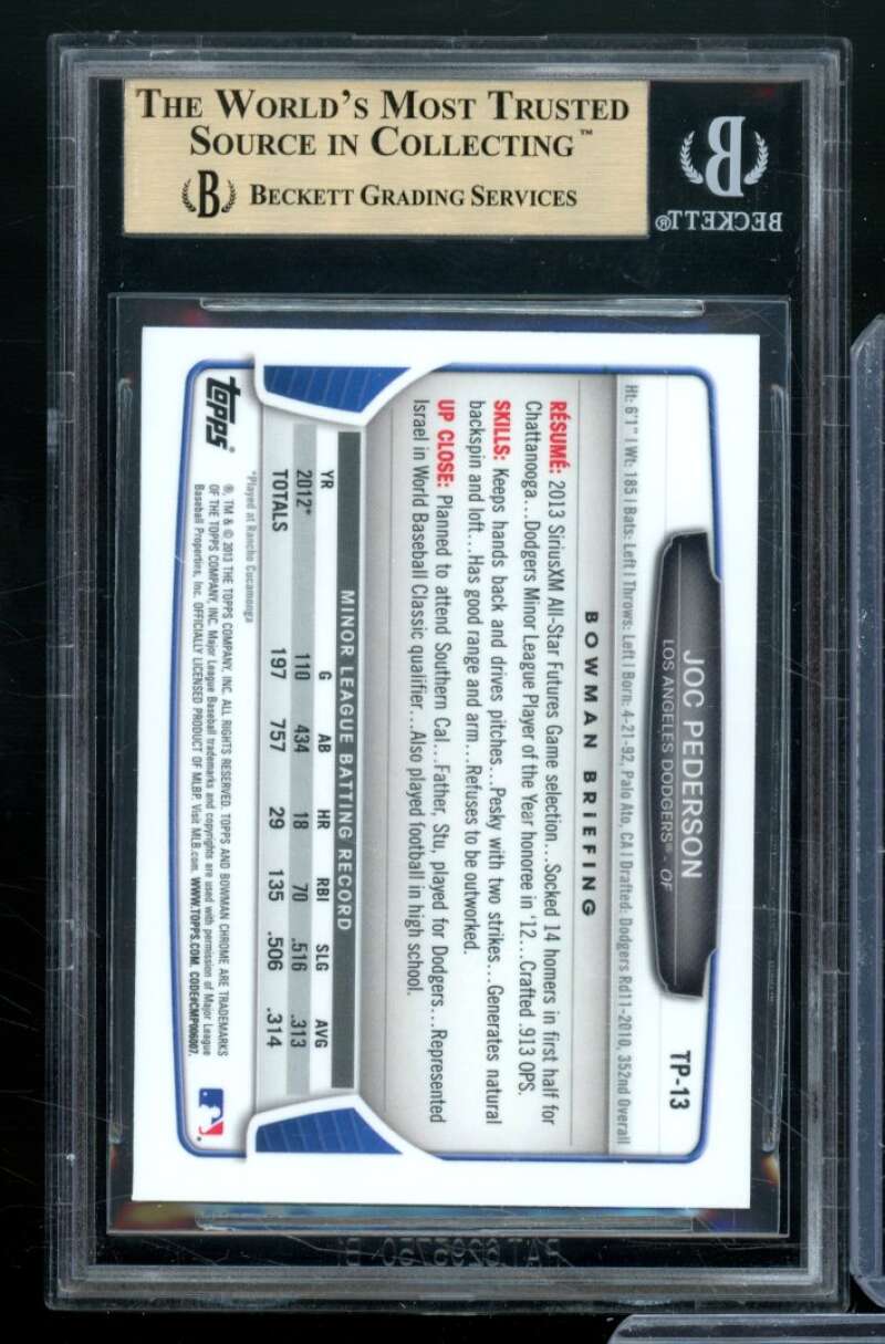 Joc Pederson Rookie Card 2013 Bowman Chrome Draft Top Prospects #TP13 BGS 9.5 Image 2