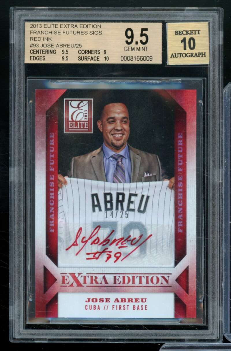 Jose Abreu Card 2013 Elite Extra Edition Franchise Future Red Ink #93 BGS 9.5 Image 1