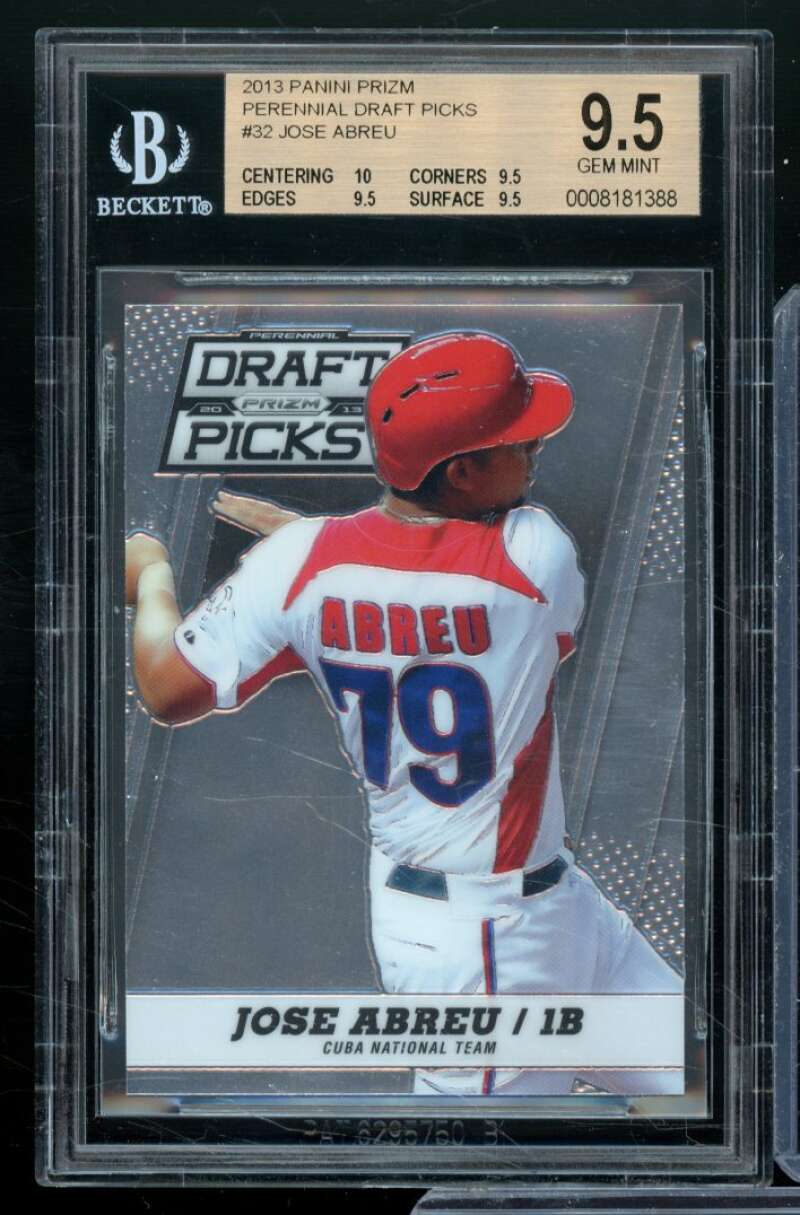 Jose Abreu Rookie Card 2013 Panini Prizm Perennial Draft Picks #32 BGS 9.5 Image 1