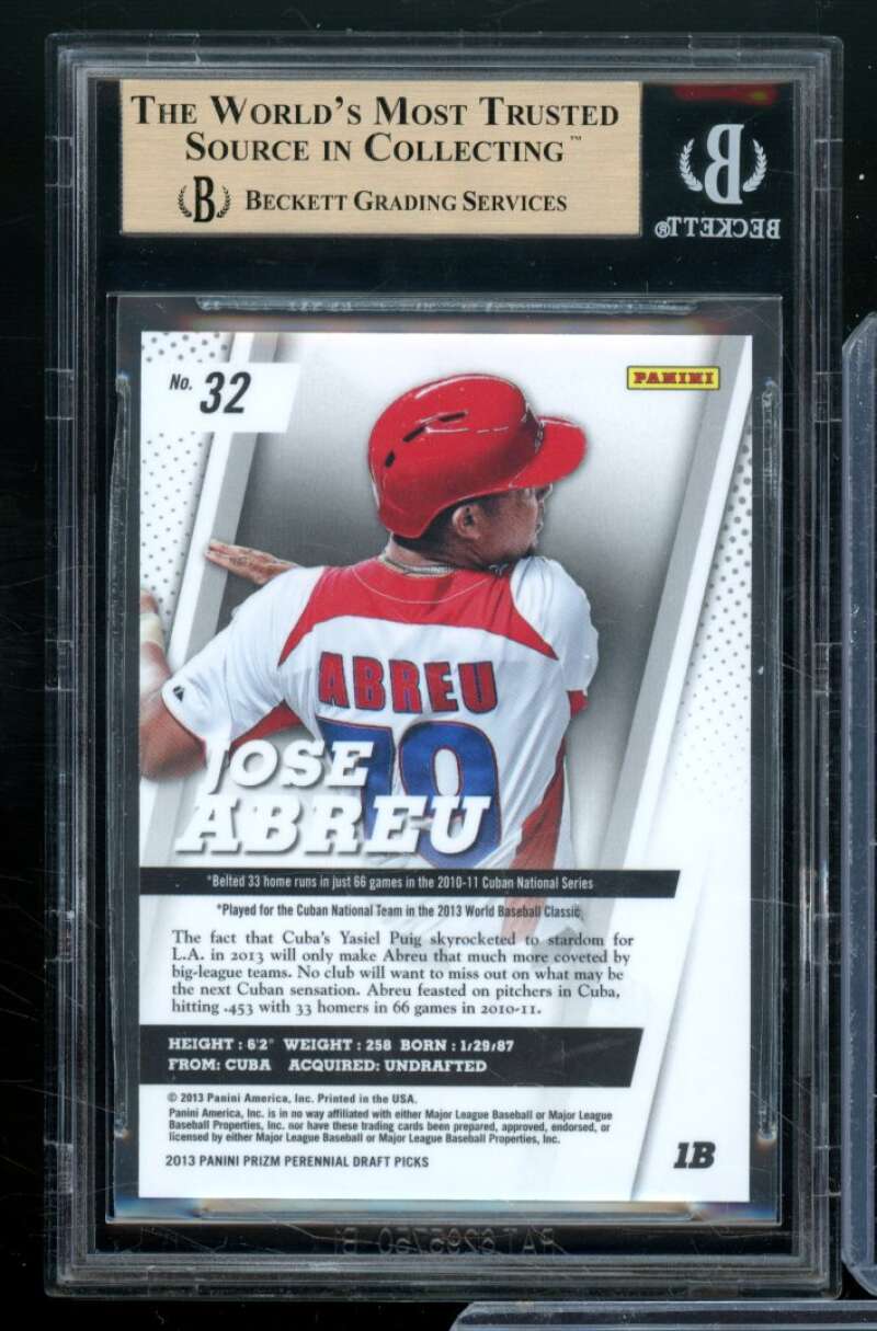 Jose Abreu Rookie Card 2013 Panini Prizm Perennial Draft Picks #32 BGS 9.5 Image 2