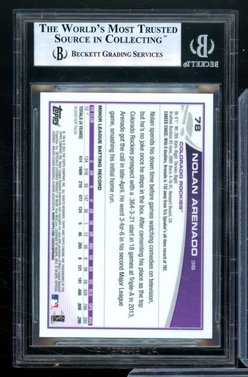 Nolan Arenado Rookie Card 2013 Topps Chrome #78 BGS 8.5 Image 2